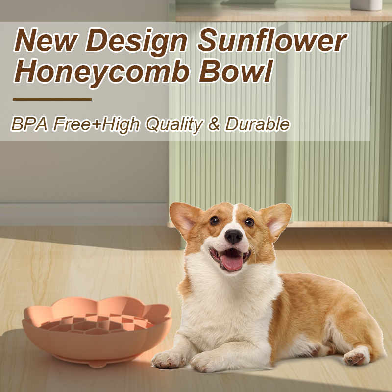 Slow Feeder Dog Lick Bowl | Silicone Flower Design | Promotes Healthy Eating