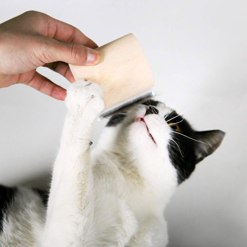 Wood Groom Brush | Professional Pet Deshedding Grooming Tool