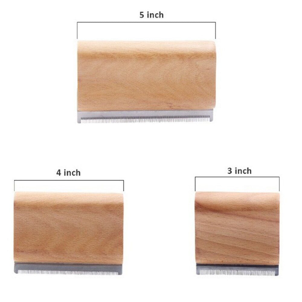 Wood Groom Brush | Professional Pet Deshedding Grooming Tool