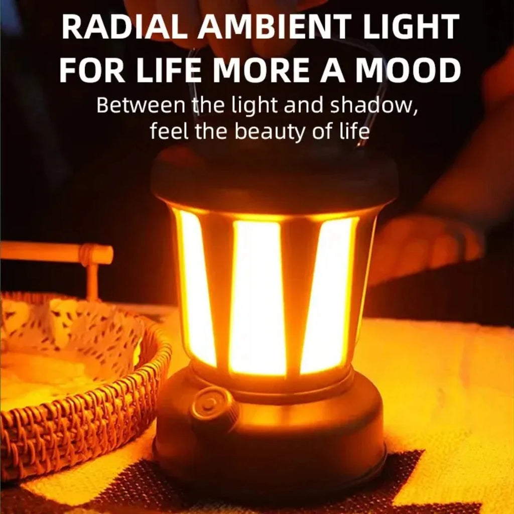 Retro Solar Camping Lamp | Rechargeable LED Lantern for Camping, Hiking & Outdoor Ambiance