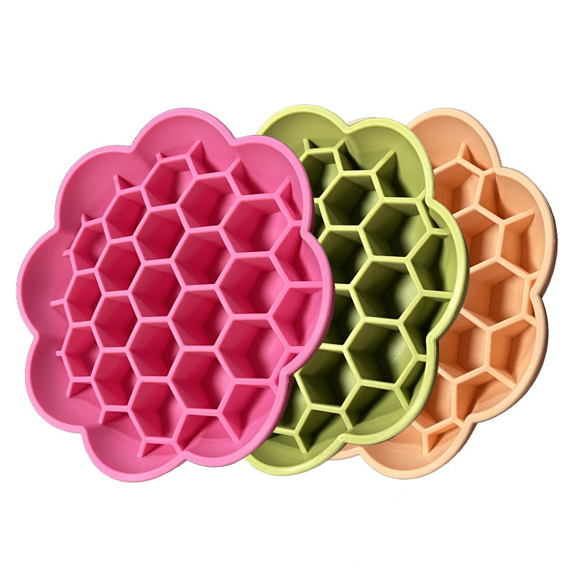 Slow Feeder Dog Lick Bowl | Silicone Flower Design | Promotes Healthy Eating