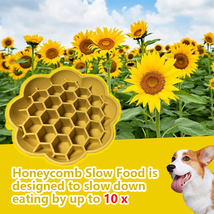 Slow Feeder Dog Lick Bowl | Silicone Flower Design | Promotes Healthy Eating