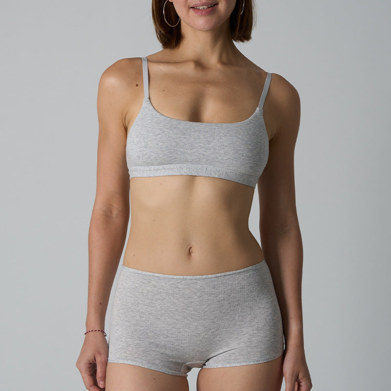 Cotton Bralette & Seamless Shorts Set | Soft Everyday Underwear for Women