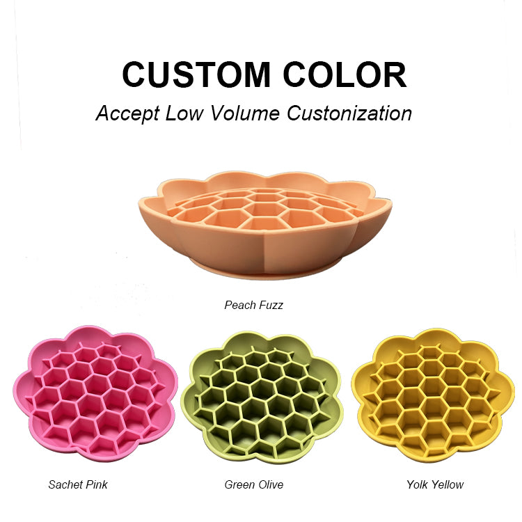Slow Feeder Dog Lick Bowl | Silicone Flower Design | Promotes Healthy Eating