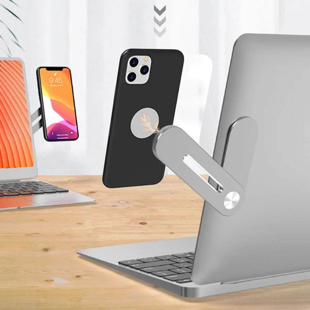 Laptop Phone Holder Side Mount | Adjustable Aluminum Alloy Clip Stand